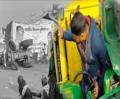 Chilla Border पर स्टंट करते पलटा किसानों का ट्रैक्टर, देखें हादसे का LIVE VIDEO| ABP Ganga 