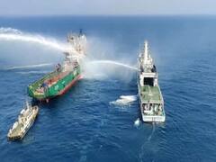 મુંબઇના દરિયામાં 170 કિમી દૂર ONGCના હાઇફિલ્ડ પાસે શિપમાં આગ, જુઓ વીડિયો 