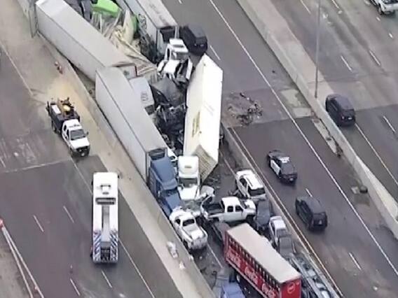 US માં ટેક્સાસમાં ભયંકર અકસ્માત, 130 વાહનો એકબીજા સાથે ટકરાયા