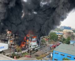 Panvel Taloja MIDC Fire | तळोजा MIDC मधील रासायनिक कारखान्याला लागलेली आग धुमसतीच