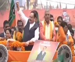 JP Nadda at Malda: রথে সঙ্গী অরবিন্দ-দিলীপ, ইংরেজ বাজারে প্রায় ১ কিমি রোড শো নাড্ডার 