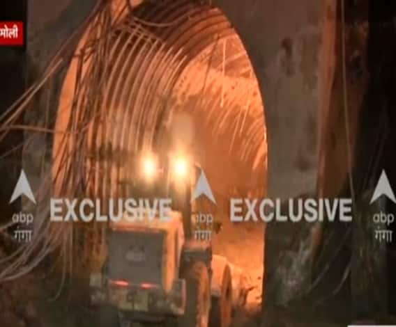 Chamoli Glacier Burst के बाद इस टनल में फंसे कई लोग, देखें वीडियो। 