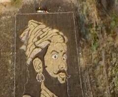 Shivaji Jayanti 2021 | ज्वारीच्या कडब्यापासून महाराजांची भव्य प्रतिमा