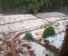 Hailstorm in Kolhapur | कोल्हापूरच्या भुदरगड तालुक्यातील जोगेवाडी परिसरात तुफान गारपीट