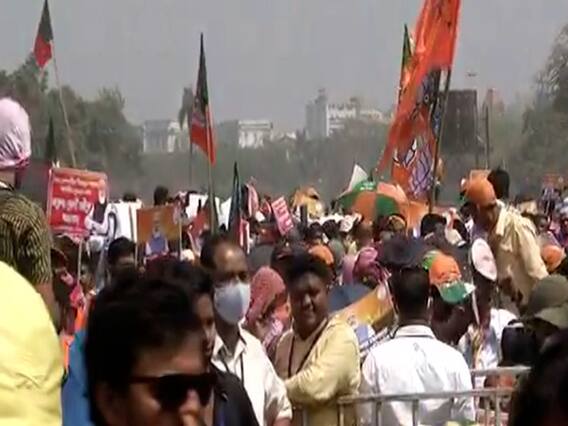 Brigade Parade Ground में किस तरह के रंग हैं, PM Modi करेंगे आज रैली
