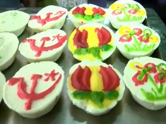 बंगाल की चुनावी मिठाई हो रही है Viral, मिल रही है हर पार्टी के चुनाव चिह्न वाली मिठाई 