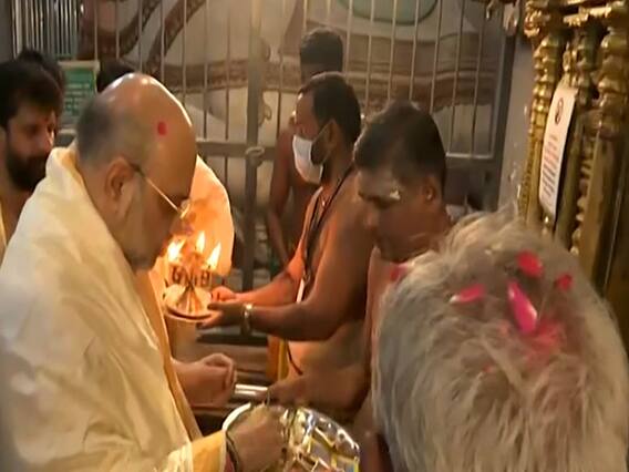 Amit Shah का तमिलनाडु दौरा, सुचिन्द्रम मंदिर में की पूजा अर्चना