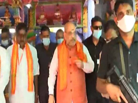 Amit Shah आज Puducherry दौरे पर, चुनाव प्रचार से पहले मंदिर में की पूजा-अर्चना