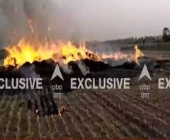 आग लगने से करीब 10 बीघा फसल जलकर राख, खेत में खड़ी ट्रैक्टर-ट्रॉली भी जली| Jalaun 