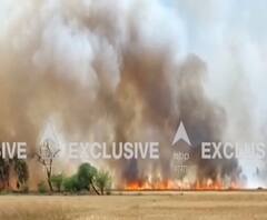 Amethi में गेहूं के खेत में लगी भीषण आग, सैंकड़ों बीघा फसल जली 